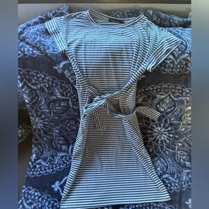 Striped Blue and White Women's Top
